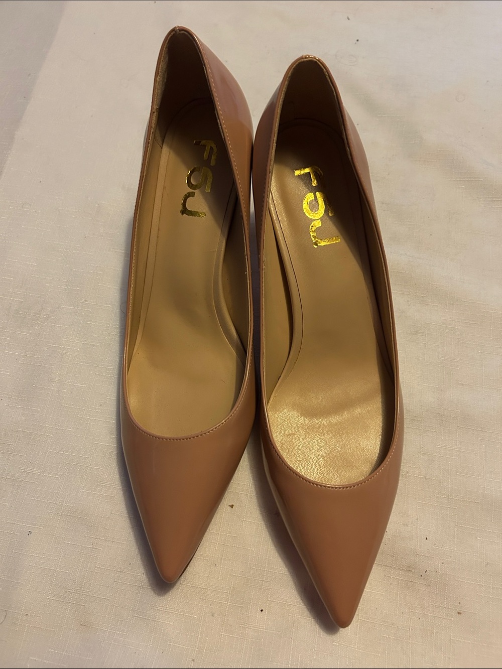 FSJ Nude Pointed Toe Pumps
